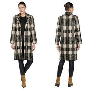 💕LOVE TOKEN💕 Woody Cardigan ~ Beige Plaid Print Large L NWT